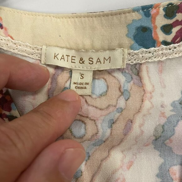 Kate & Sam Womens Paisley A-Line Dress 3/4 Sleeve Multicolor Size Small - Picture 8 of 9